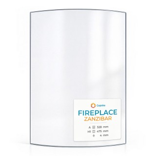 Fireplace ZANZIBAR Glass - Curved Panel for Wood Burning Stove
