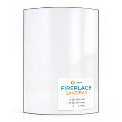 Fireplace ZANZIBAR Glas - in sich gebogenes Kaminglas für Kaminofen
