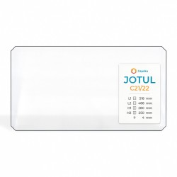 Jotul C21/22 Glas - 4 geschnittene Ecken Kaminglas für Kaminofen