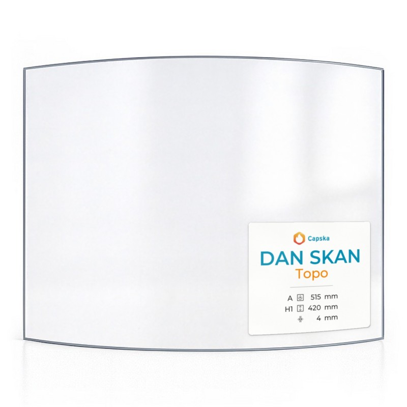 Dan Skan TOPO 515X420 Glass - Curved Glass Panel for Wood Burning Stove