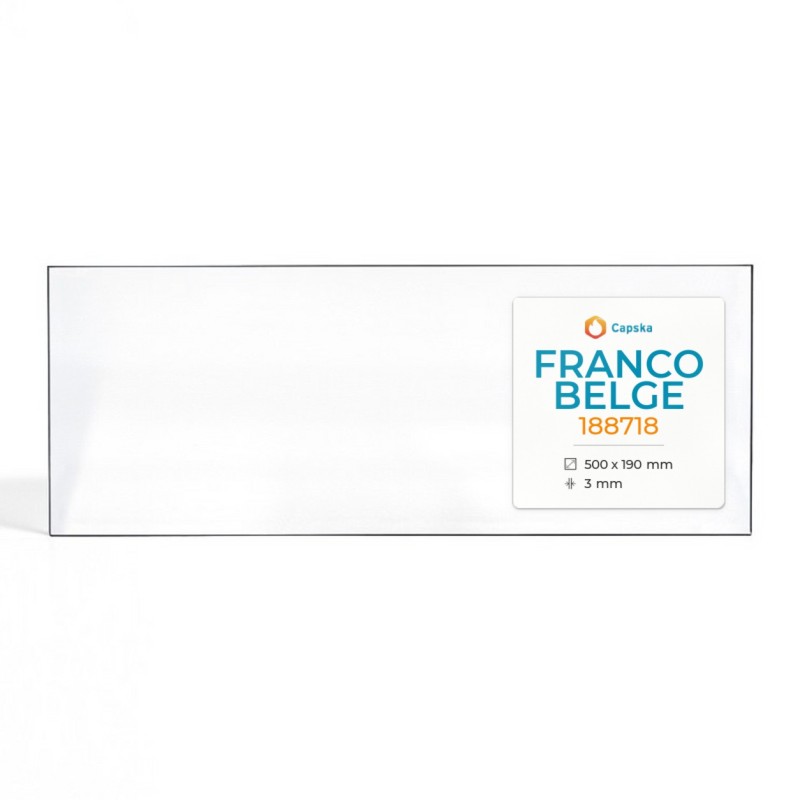 Vitre Franco Belge 188718 - Verre Rectangle pour poêle à bois