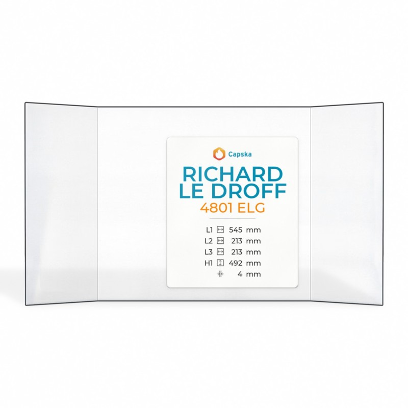 Richard Le Droff 4801 ELG Prismatic Glass Panel for Fireplace Insert