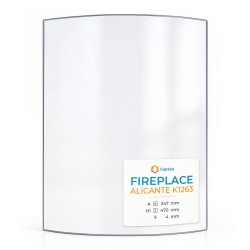 Fireplace ALICANTE K1263 Glass - Curved glass panel for wood burning stove