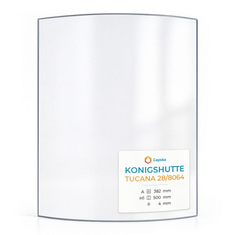 Wood Burning Stove glass for Konigshutte Tucana 28/8064 - High quality ceramic glass - Capska