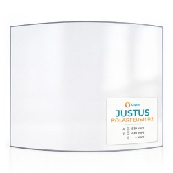 Justus POLARFEUER R2 Glass - Curved glass panel for wood burning stove