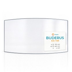 Buderus KA 146 Glas - in sich gebogenes Kaminglas für Kaminofen