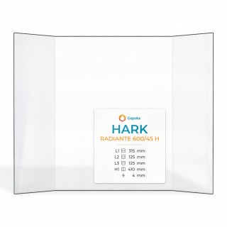 Vetro per inserto da camino Hark Radiante 600/45 H - Vetro ceramico di alta qualità - Capska