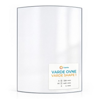 Wood Burning Stove glass for Varde Ovne Varde Shape 1 - High quality ceramic glass - Capska