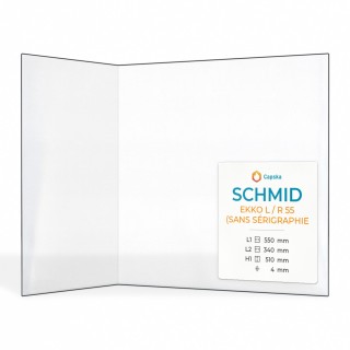 Glas für Kaminofen Schmid EKKO L / R 55 (SANS SÉRIGRAPHIE - Hochwertiges Keramikglas - Capska