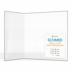 Schmid EKKO L / R 55 (ohne Siebdruck) Glas - Gefaltet Kaminglas für Kaminofen
