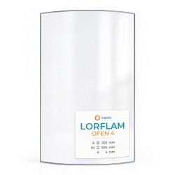 Lorflam OFEN 4 Glas - in sich gebogenes Kaminglas für Kaminofen