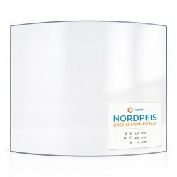 Nordpeis BRENNHAMMER N24 Glas - in sich gebogenes Kaminglas für Kaminofen