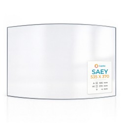 Saey 535 X 370 Glas - in sich gebogenes Kaminglas für Kaminofen