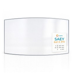 Vitre Saey 641 X 370 - Verre Courbe pour poêle à bois