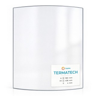 Vitre pour poêle à bois Termatech TT44 / TT44G / TT44S - Verre courbe - Capska