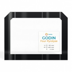 Godin FOUR PYROLYSE (VITRE INTÉRIEURE) Glass - 2 cut corners Screen-printed glass panel for Oven