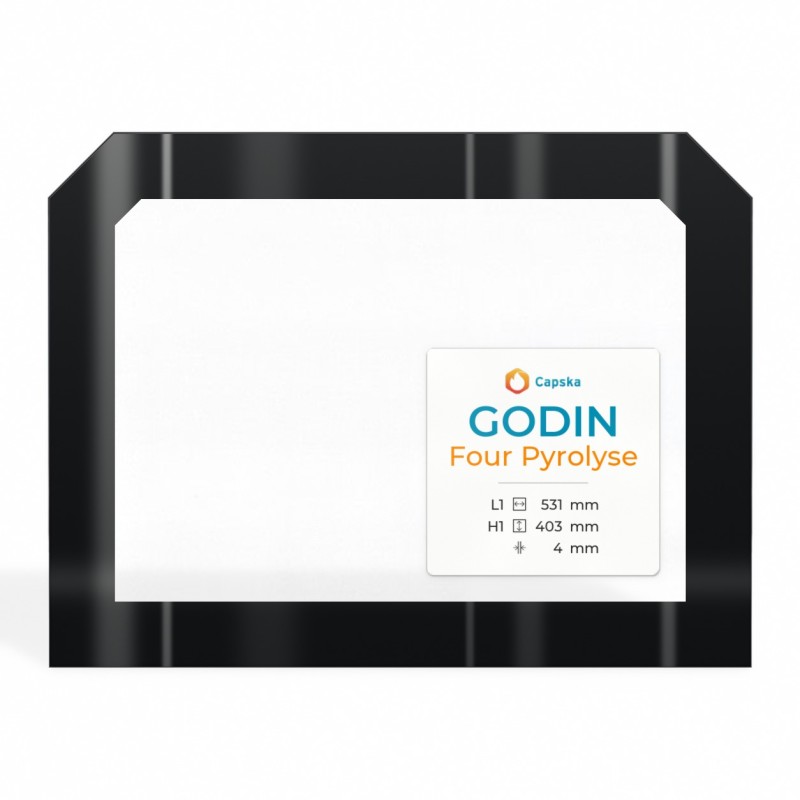 Vitre pour four Godin FOUR PYROLYSE (VITRE INTÉRIEURE) - Verre 2 angles coupés - Capska