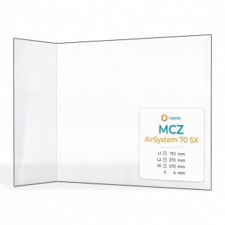 Vitre pour foyer à bois Mcz AIRSYSTEM 70 SX - Verre pliée - Capska