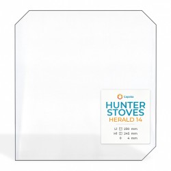 Hunter Stoves HERALD 14 Glas - 3 geschnittene Ecken Linke Seite Kaminglas für Kaminofen
