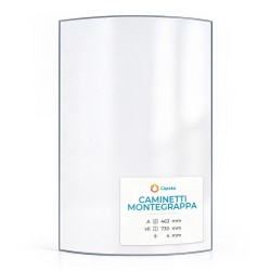 Vetro Caminetti Montegrappa OASI (senza serigrafia) - Vetro Curvo per stufa a legna