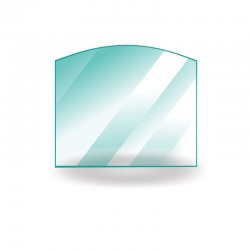 Rechteckiges Glas mit einer abgerundeten Seite (Flachglas)