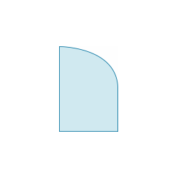 Vitre avec un angle arrondi pour insert et poele à bois - Capska