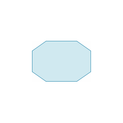 Vitre avec quatre pans coupés pour insert et poele à bois - Capska
