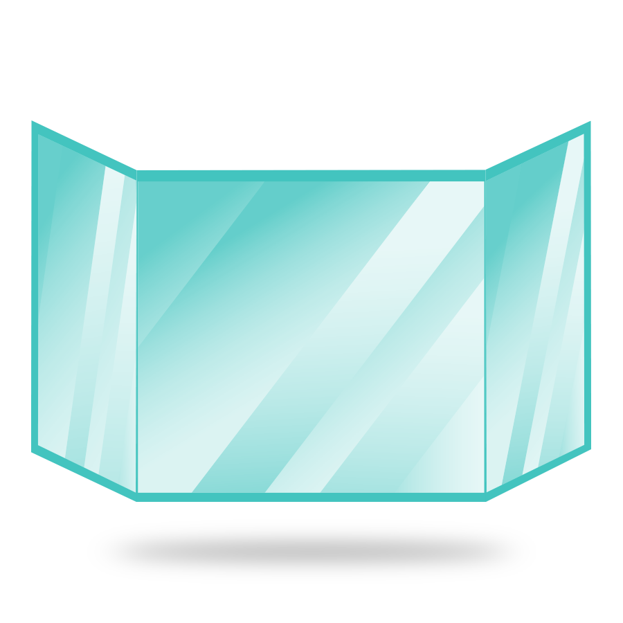 3 Seiten Glas - Prismatisch